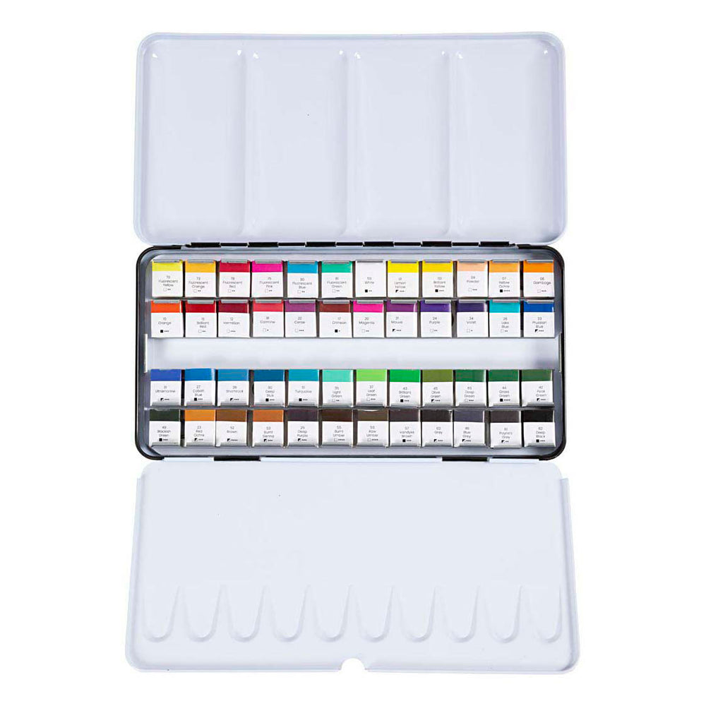 Creotime art aquarelverf standaardkleuren - 48 kleuren