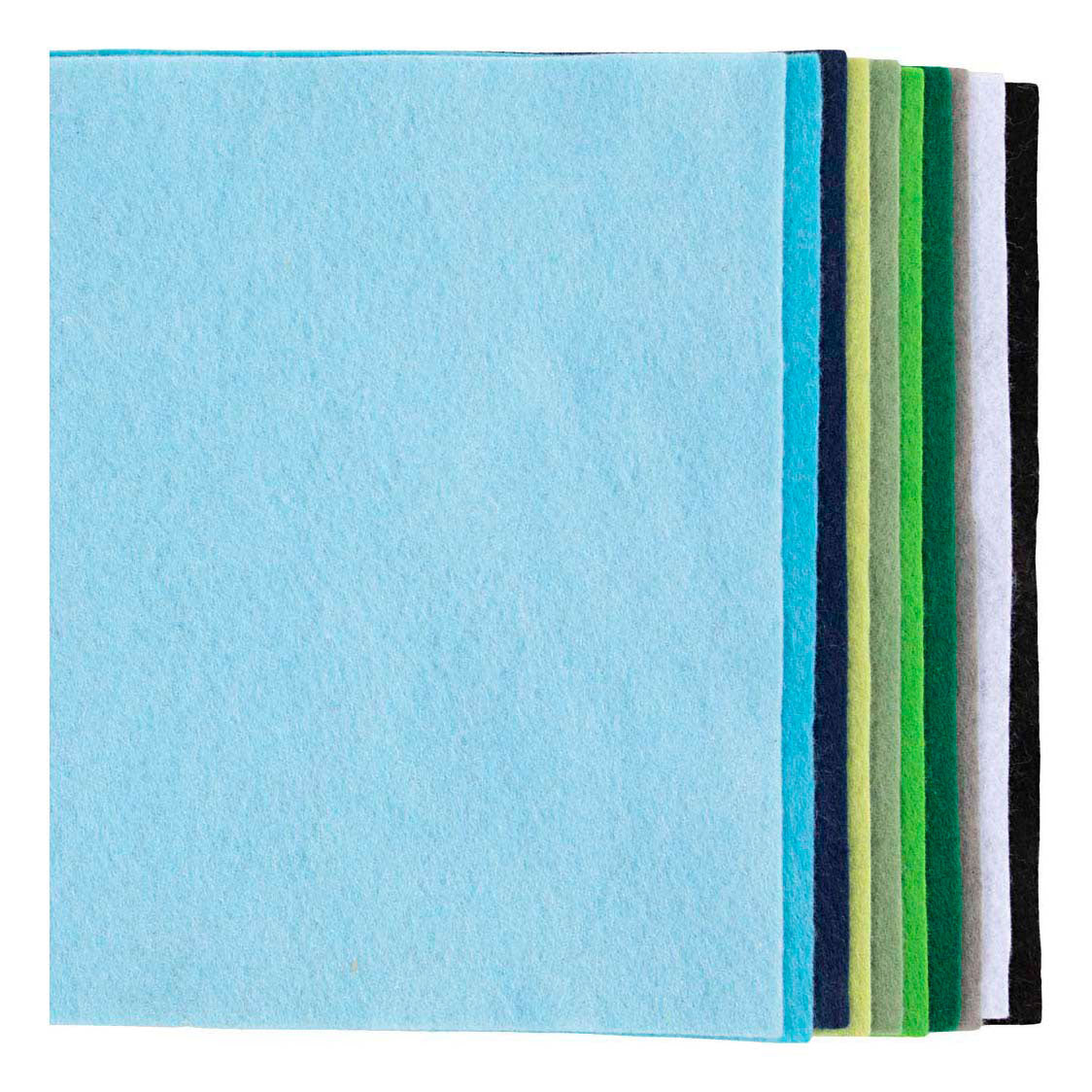 Creativ company hobbyvilt a4 dikte 2mm blauw en groen harmonie - 10st.