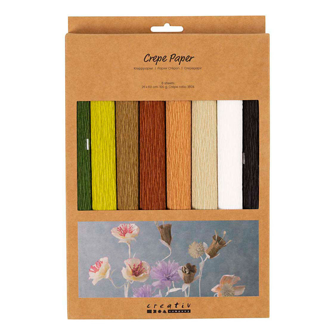Creativ company https: www.cchobby.nl crepepapier-vel-25x60-cm-crepe-verhouding-180-105-gr-naturel-8-vel-1-doos