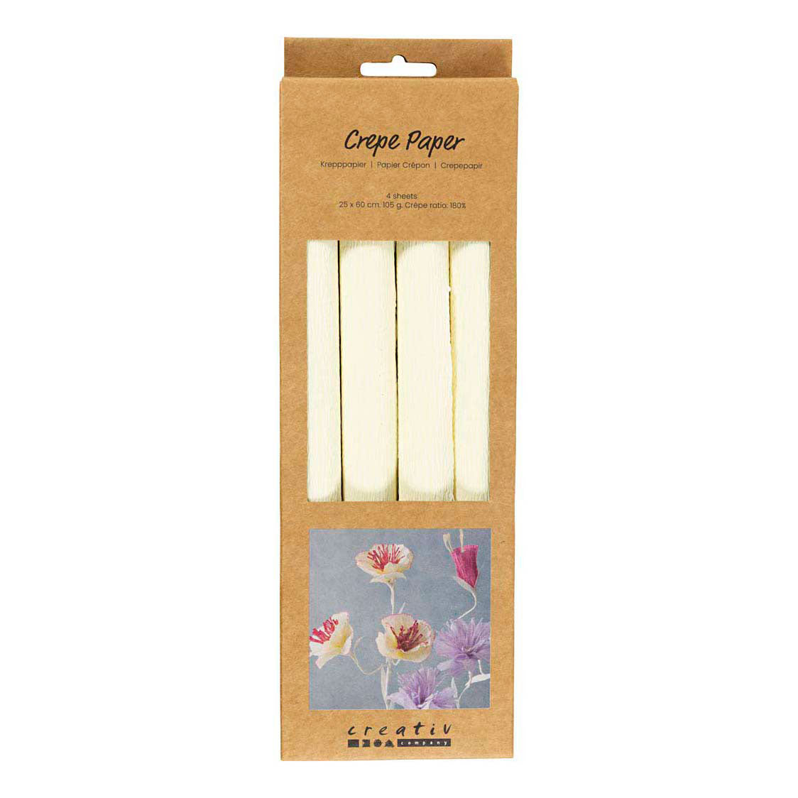 Creativ company https: www.cchobby.nl crepepapier-vel-25x60-cm-crepe-verhouding-180-105-gr-off-white-4-vel-1-doos