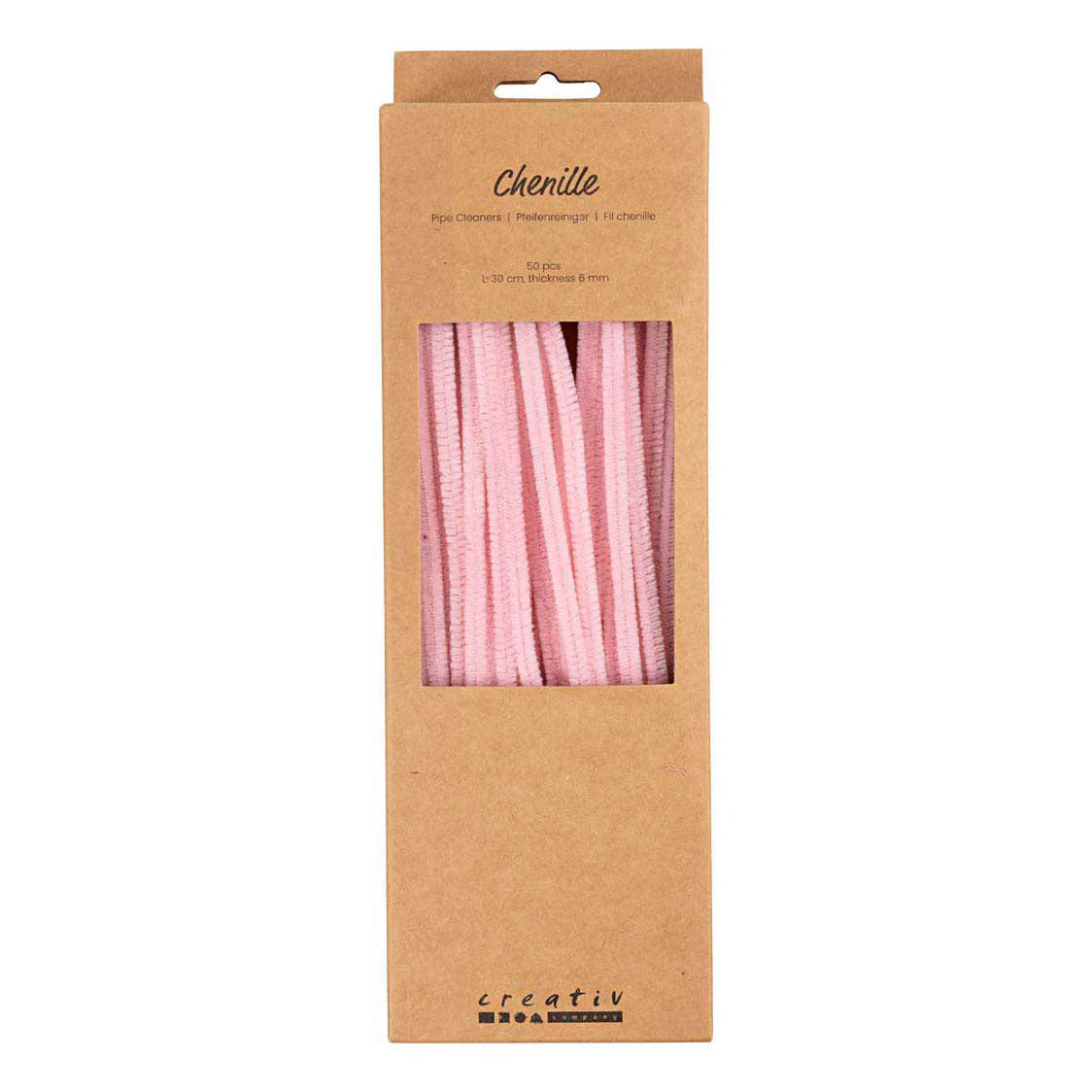 Creativ company chenille 6mm x 30cm roze - 50st.