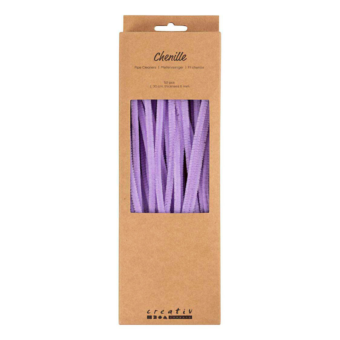 Creativ company chenille 6mm x 30cm paars - 50st.