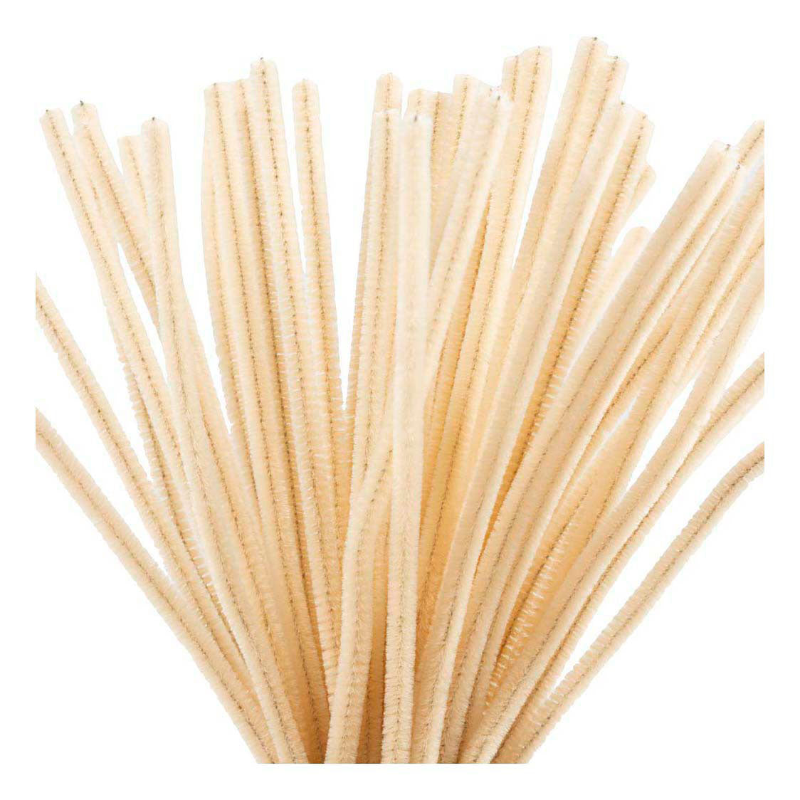 Creativ company chenilledraad knutselmateriaal beige 6mm x 30cm 50 stuks.