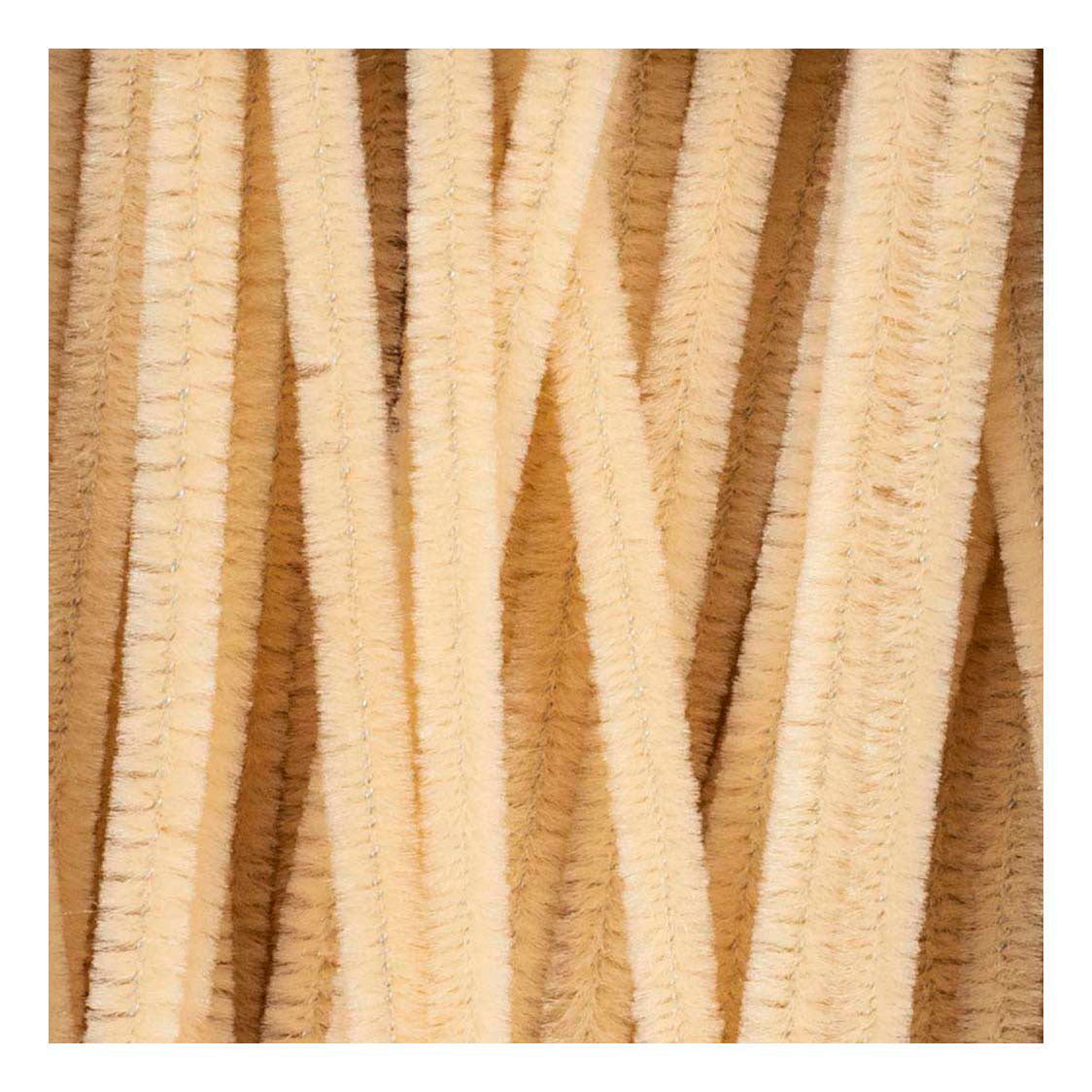 Creativ company chenilledraad knutselmateriaal beige 6mm x 30cm 50 stuks.