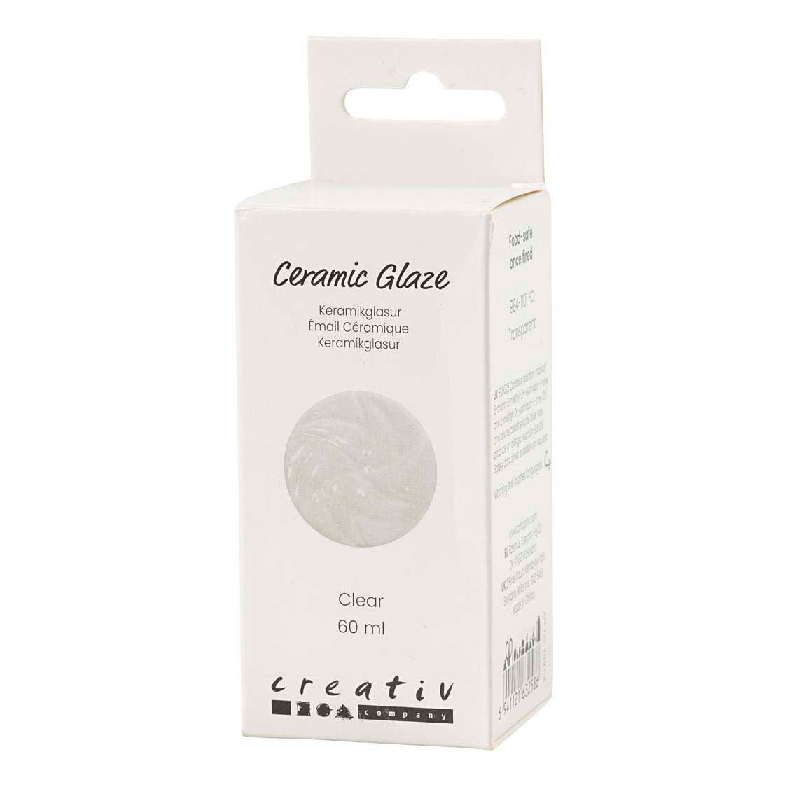 Creativ company keramiek glazuur, 984-1101 °c, transparant, helder, 60 ml 1 fles