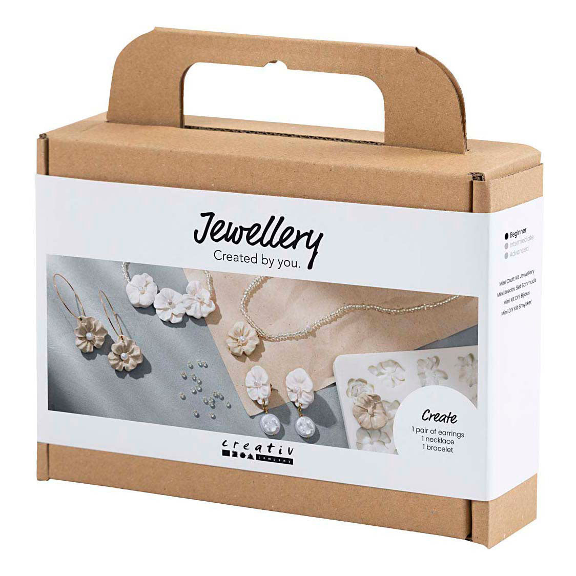 Creativ company mini hobbyset sieraden oorbellen armband en halsketting bloemontwerp