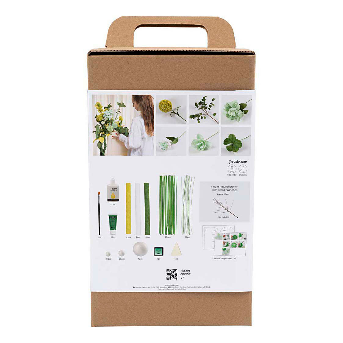 Creativ company https: www.cchobby.nl maxi-hobbyset-crepepapier-bloemenboeket-lichtgroen-donkergroen-pastel-groen-wit-1-doos