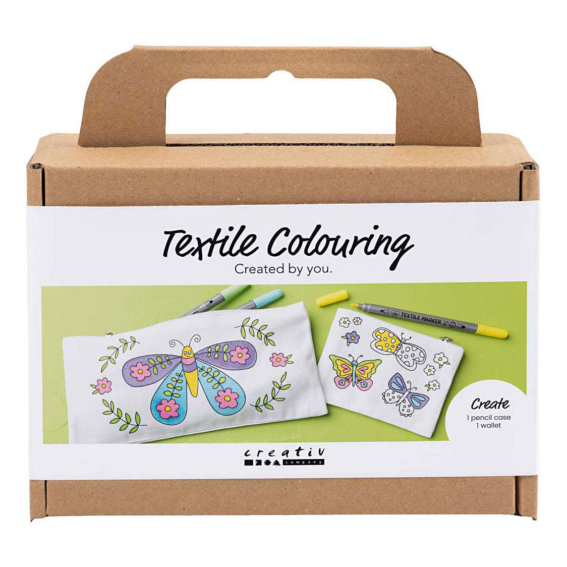 Creativ company mini hobbyset textiel decoreren vlinders pastelkleuren