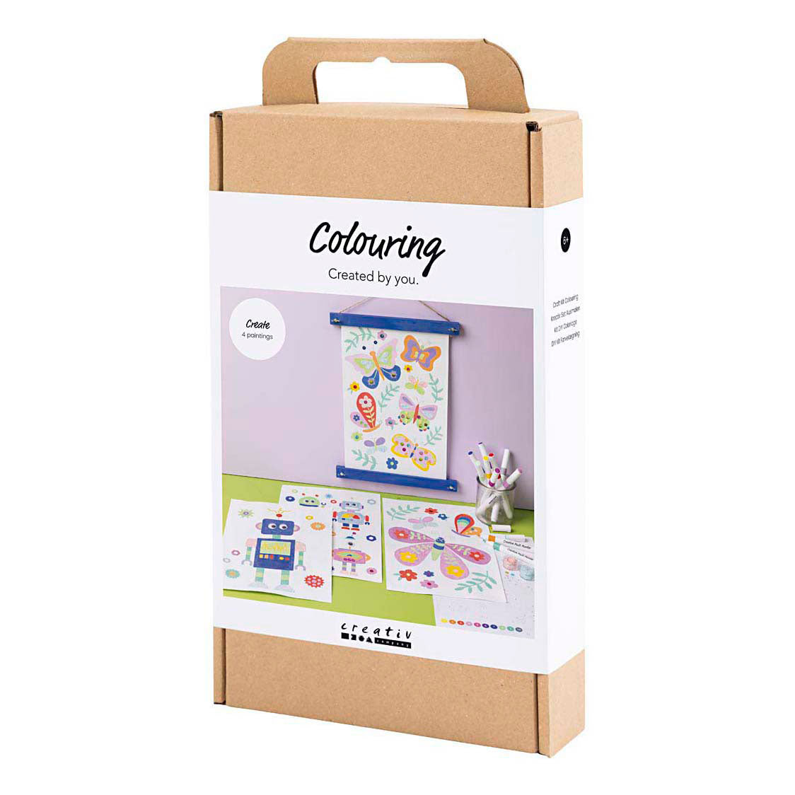 Creativ company hobbyset kleuren vlinder en robot in vrolijke kleuren