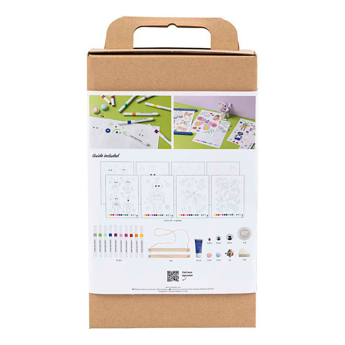 Creativ company hobbyset kleuren vlinder en robot in vrolijke kleuren