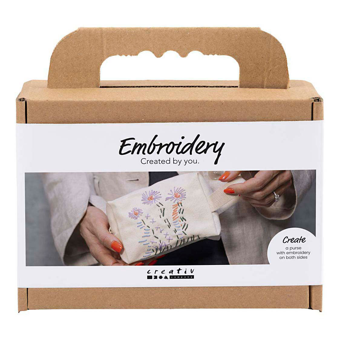 Creativ company mini hobbyset borduurwerk make-up tas