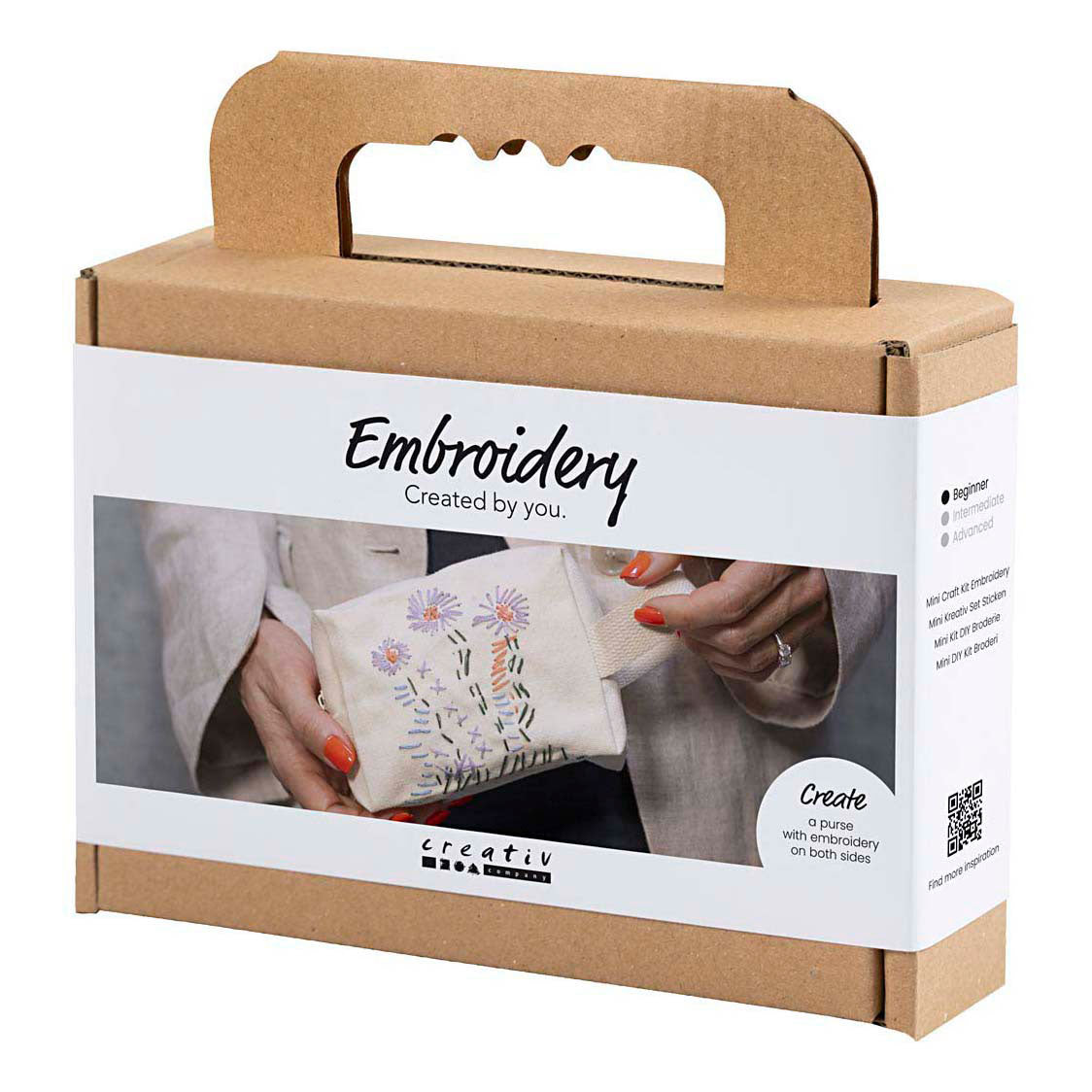 Creativ company mini hobbyset borduurwerk make-up tas