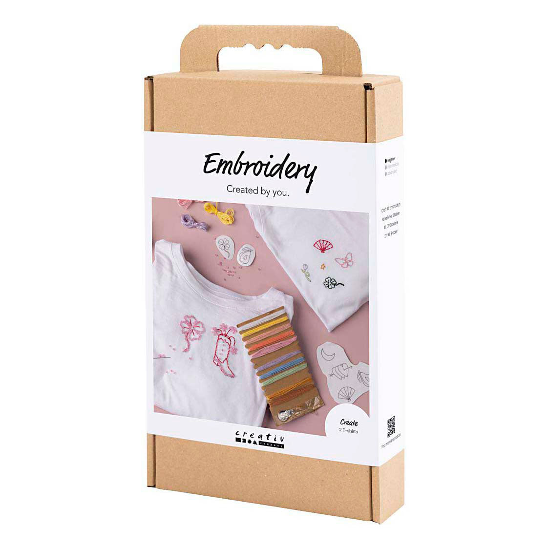 Creativ company hobbyset borduurwerk t-shirt wit