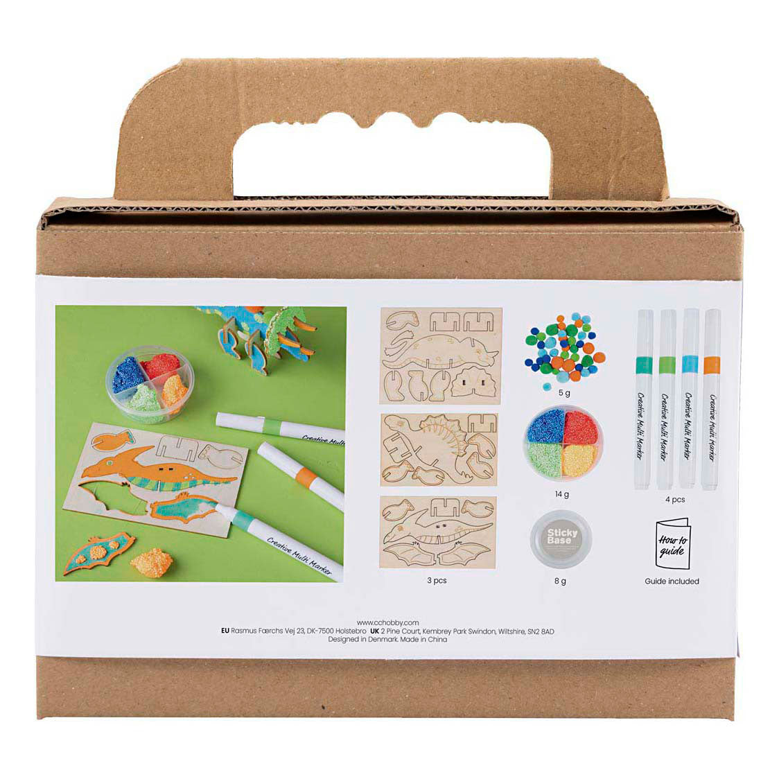 Creativ company https: www.cchobby.nl mini-hobbyset-decoratie-dinosaurus-blauw-groen-oranje-rood-1-doos