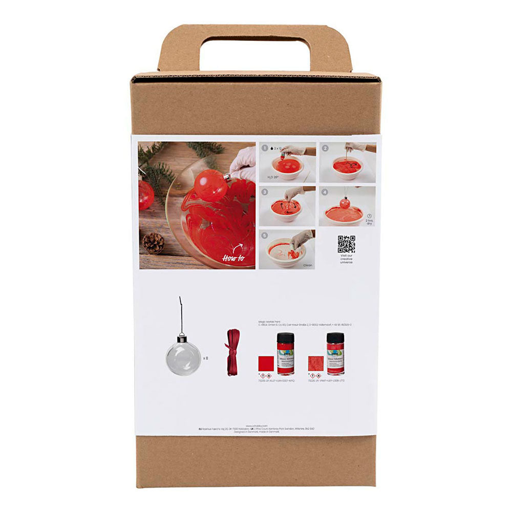 Creativ company hobbyset kerstballen marmeren