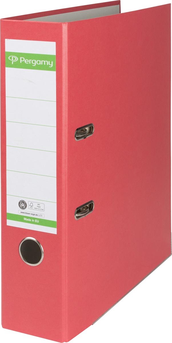 Pergamy ordner, voor ft a4, uit recycolor papier, rug van 8 cm, rood