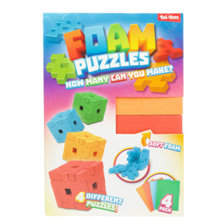 Toi-toys puzzel foam kubus 3d 4 stuks assorti | 6 stuks