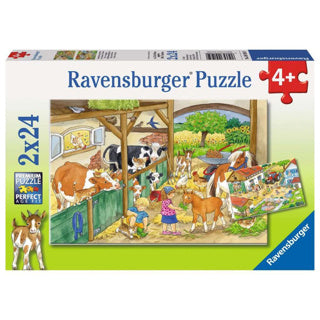 Ravensburger puzzel vrolijk boerderijleven 2x24 stukjes