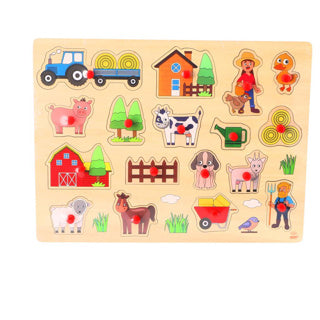 Puzzelplank groot boerderij 40 x 30 cm | 2 stuks