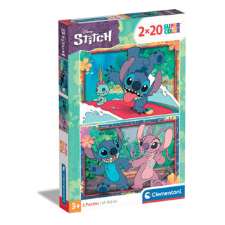 Clementoni puzzel 2x20 stukjes stitch disney | 3 stuks
