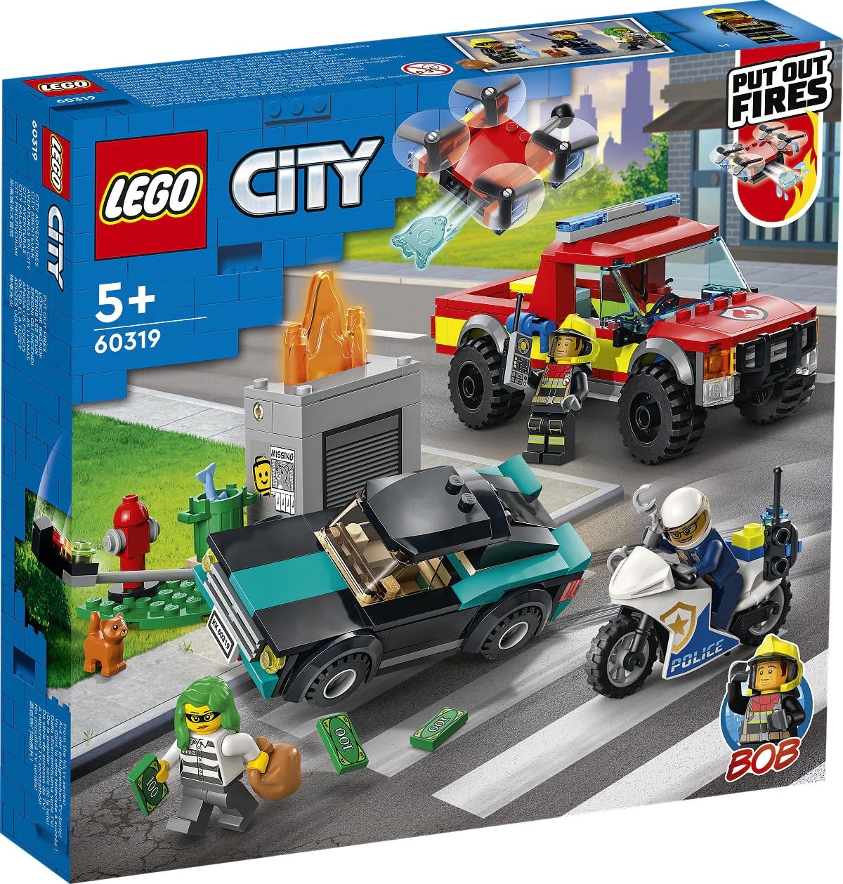 Lego city - 60319 brandweerversterker; politie achtervolging