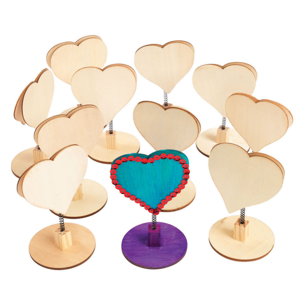 Kleuringen - Versier je Houten Memoclip Hart, 12st.
