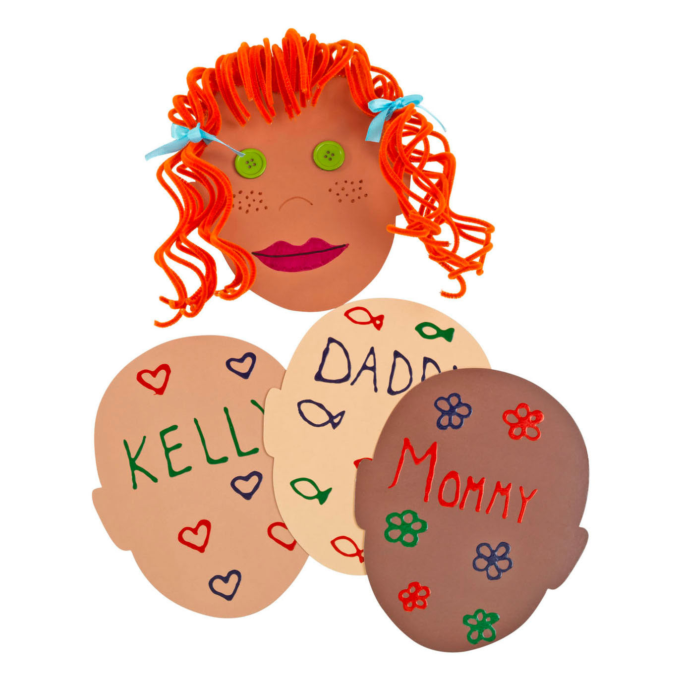 Kleuringen - kleuren zoals ik gezichtsvormen, set van 24 (4 kleuren)