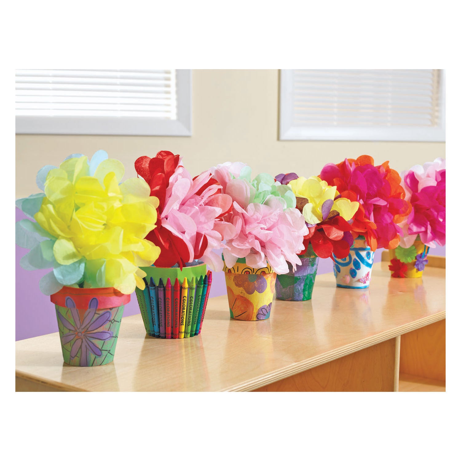 Kleuringen - Versier je Eigen Bloempotje Papier-Mache, Set van 10