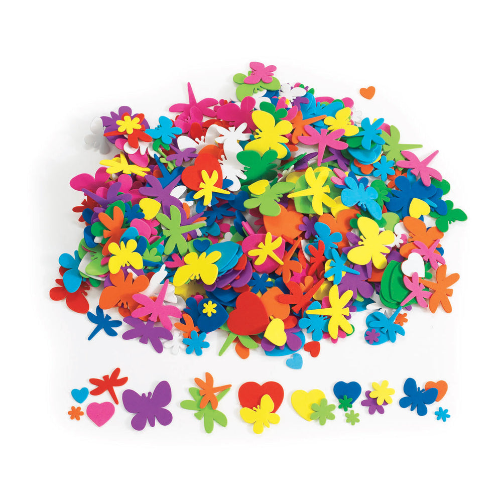Kleuringen - Bloemen, Hart en Insecten Vormen Foam, 500st.