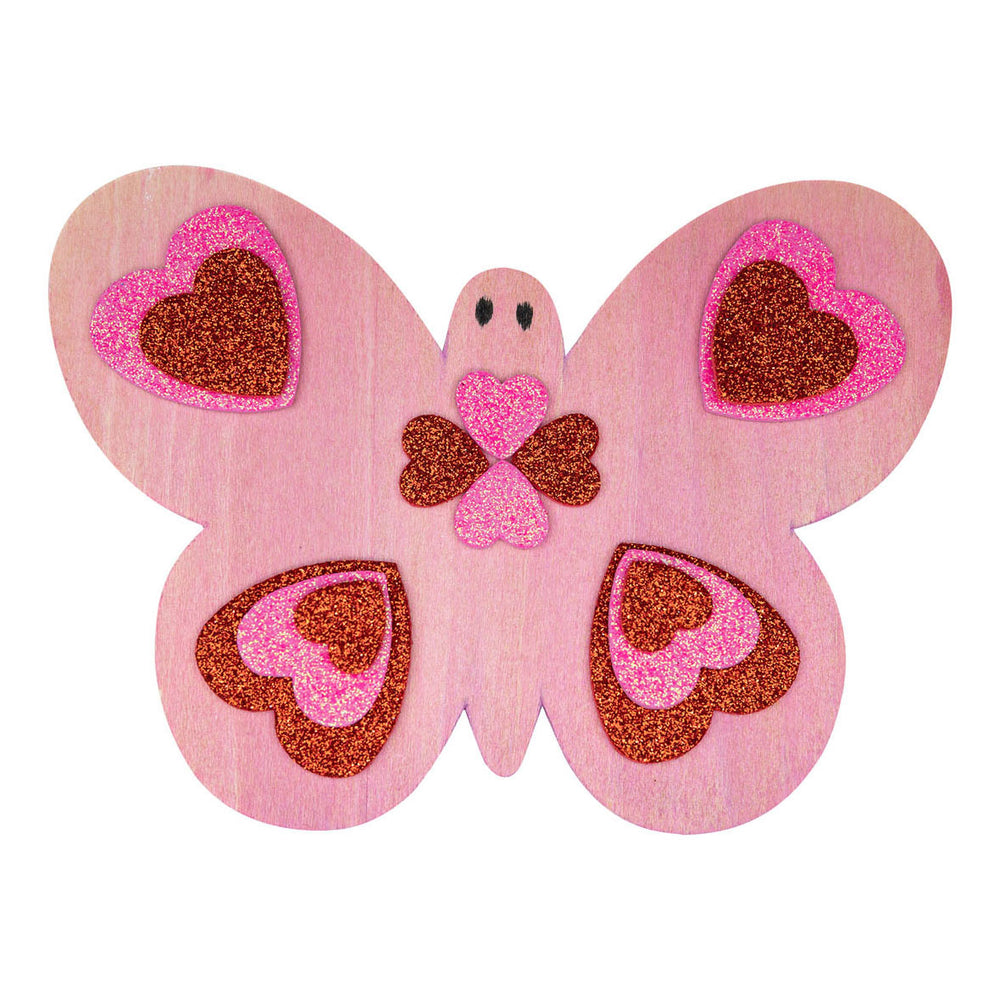 Kleuringen - Foamstickers Glitter Hartjes, 100st.