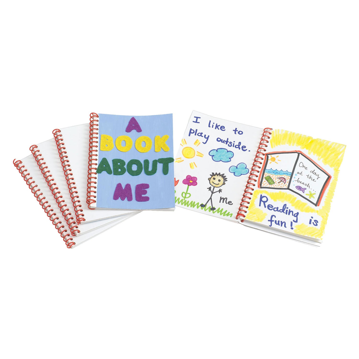 Kleuringen - notitieboek blanco met witte kaft, set van 24