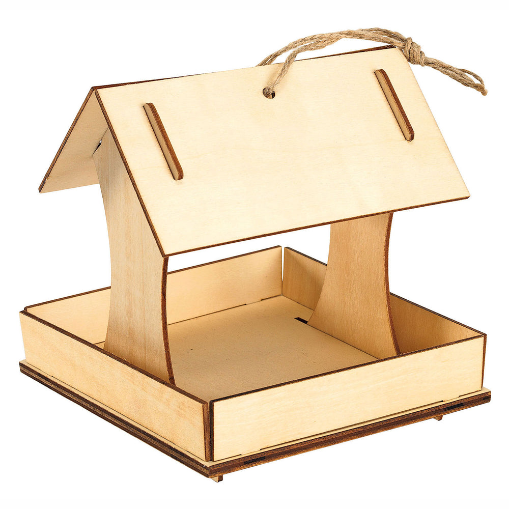 Inkleuringen - Maakje eigen Houten Vogelvoederhuisje, Set van 6
