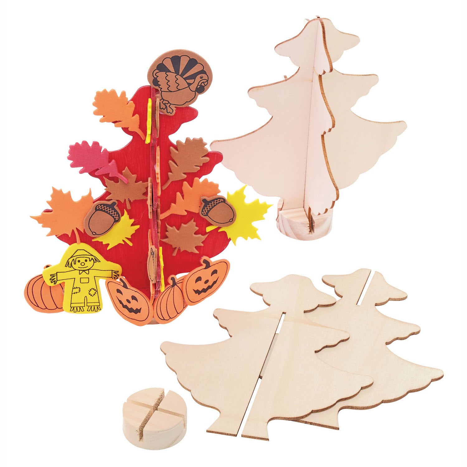 Inkleuringen Maak je eigen Houten Kerstboom, Set van 12