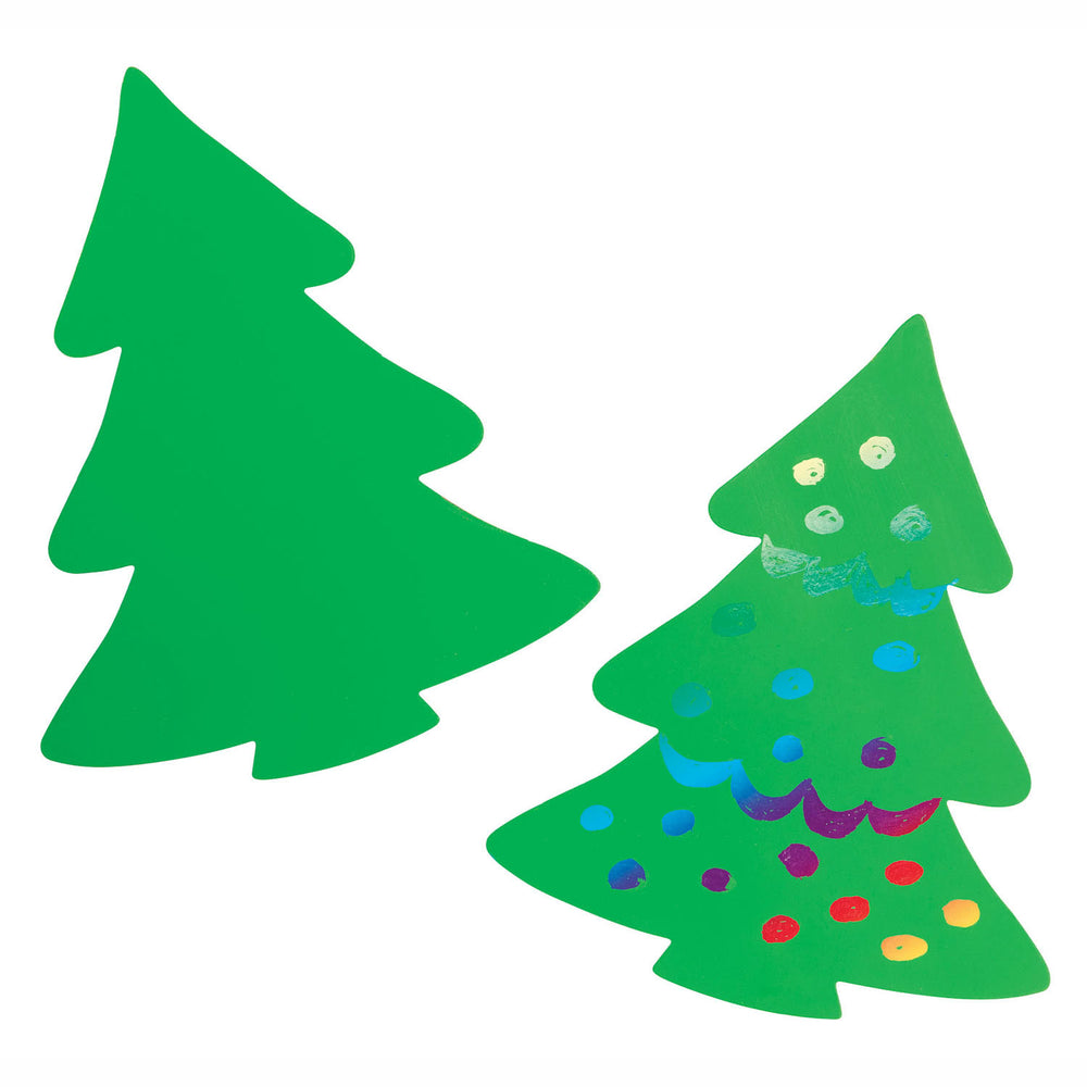 Inkleuringen - Kraskaart Kerstboom, Set van 36