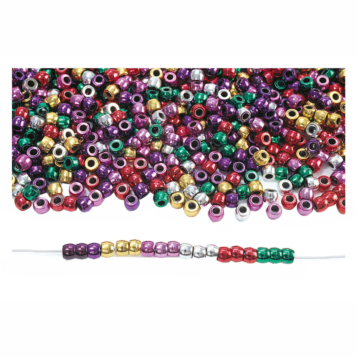Kleuringen - Rijgkralen Metallic Kleur in Zak, 453 gram