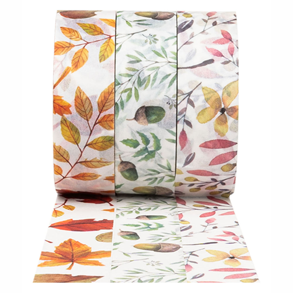 Colorations - washi tape herfstblaadjes 3 rollen, 5mtr.