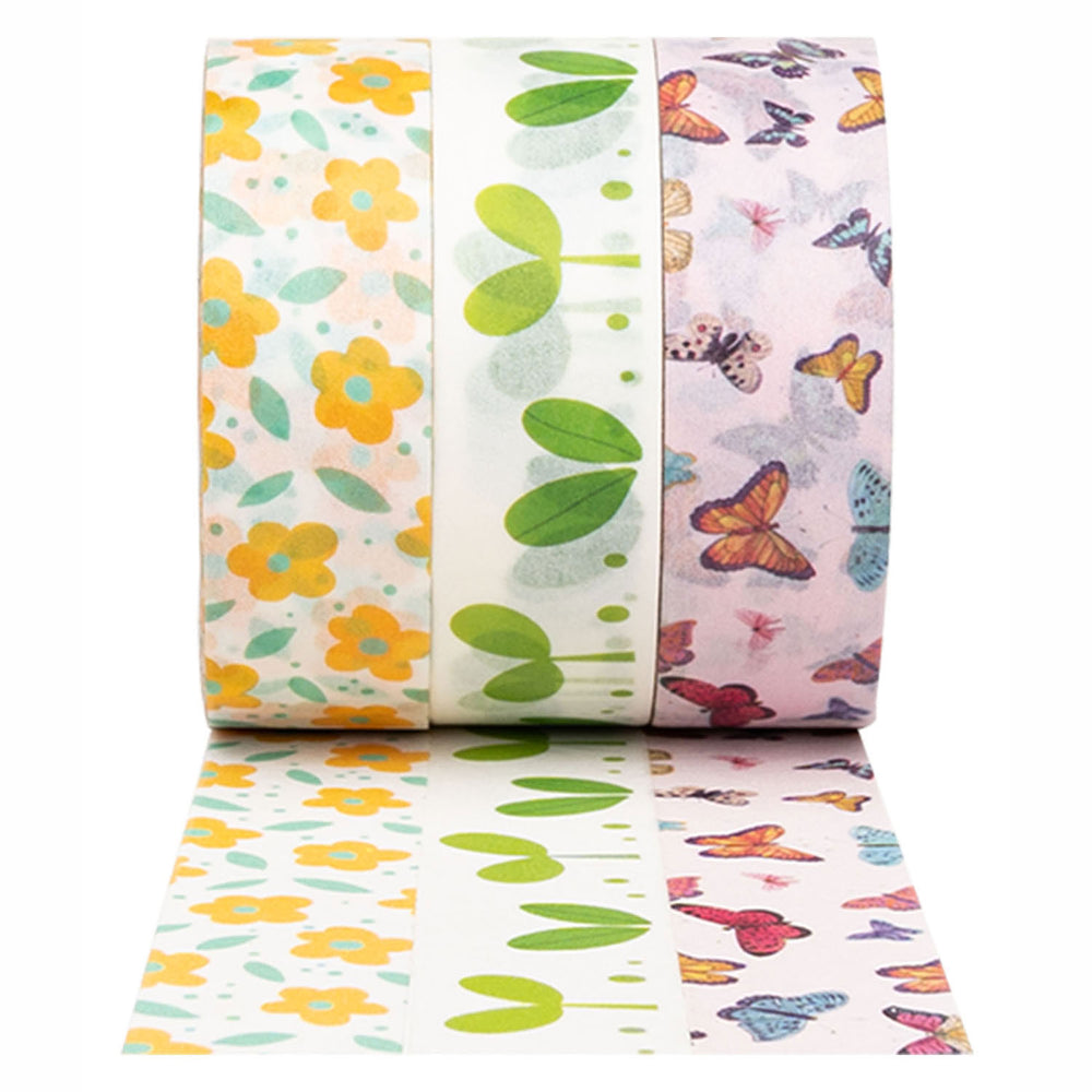 Kleuringen - Washi Tape Lente 3 Rollen, 5mtr.