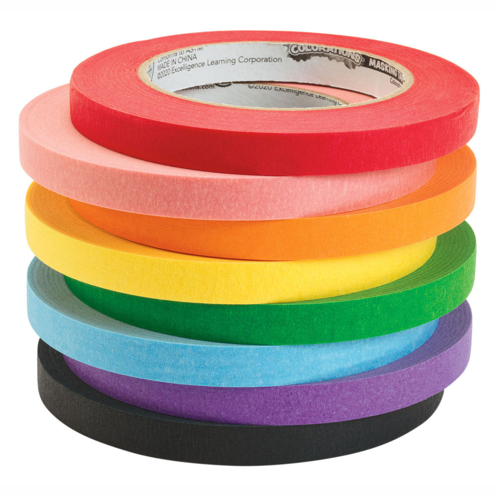 Kleuringen Afplaktape 8 Kleuren 55 meter per kleur