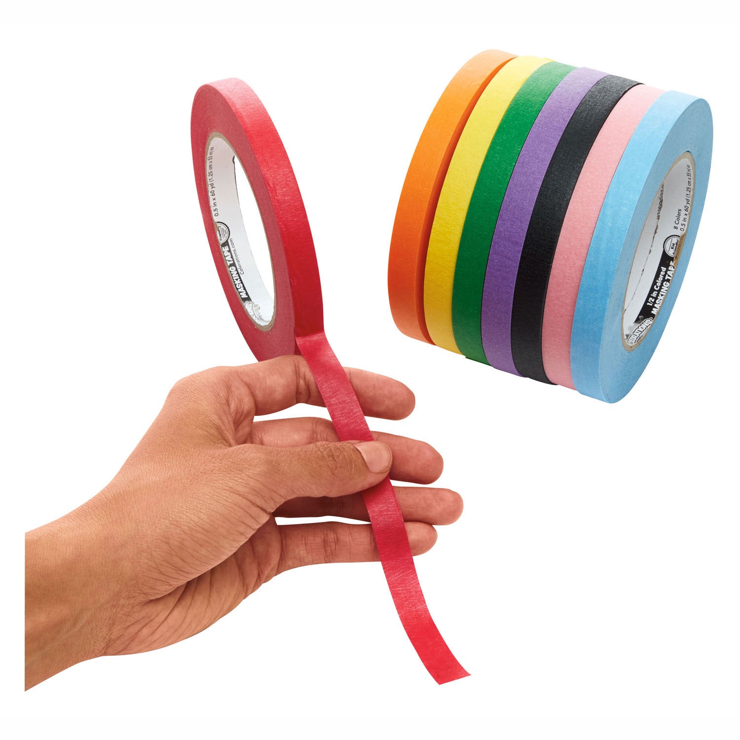 Kleuringen Afplaktape 8 Kleuren 55 meter per kleur
