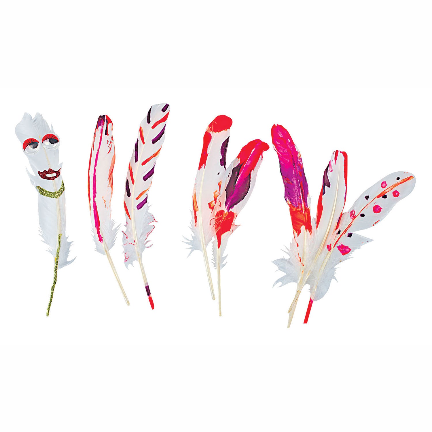 Kleuringen Natuurlijke Witte Veren, 48st.