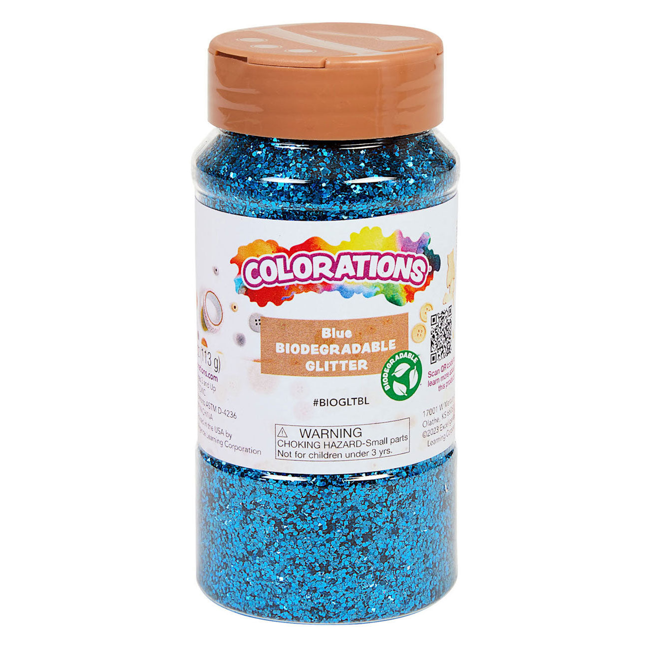 Kleuringen - biologische afbreekbare glitter - blauw, 113 gram