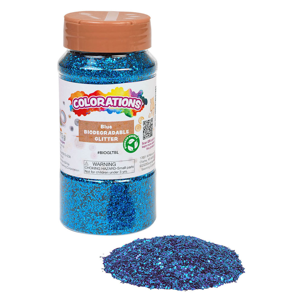 Kleuringen - biologische afbreekbare glitter - blauw, 113 gram