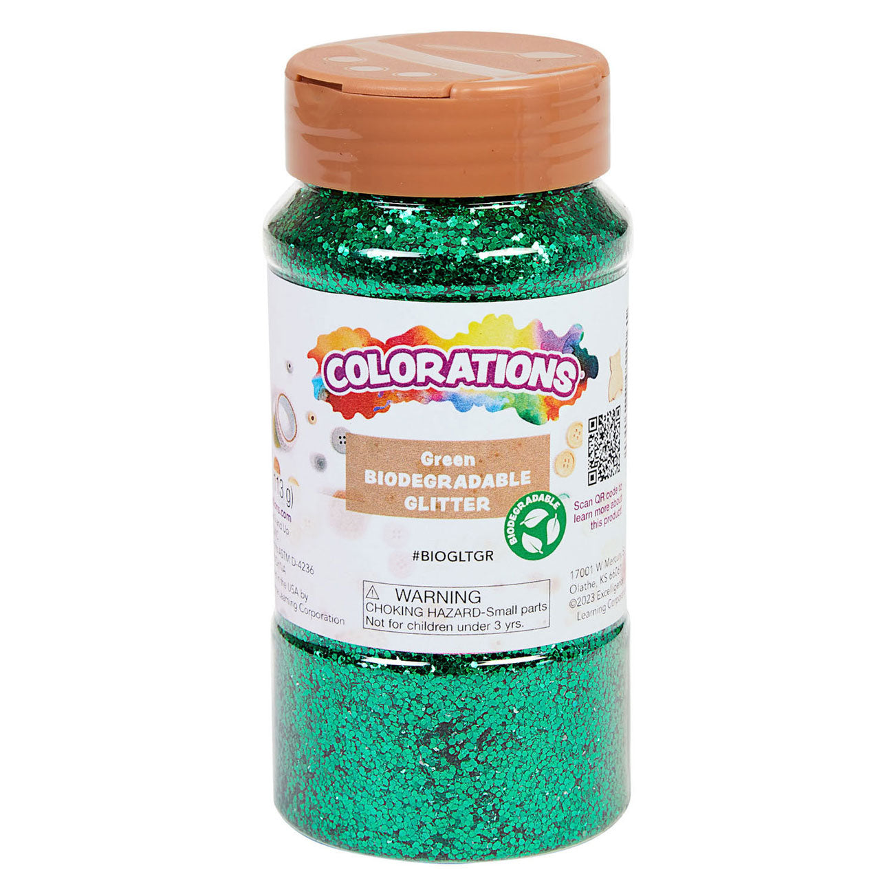 Kleuringen - biologische afbreekbare glitter - groen, 113 gram