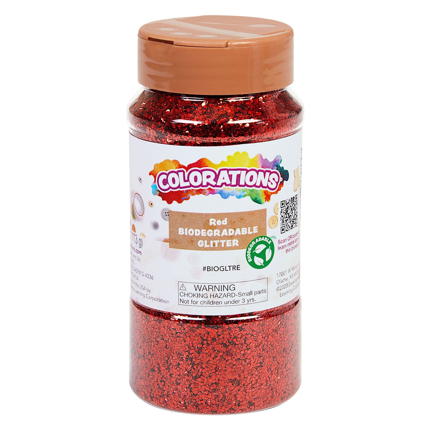 Kleuringen - biologische afbreekbare glitter - rood, 113 gram