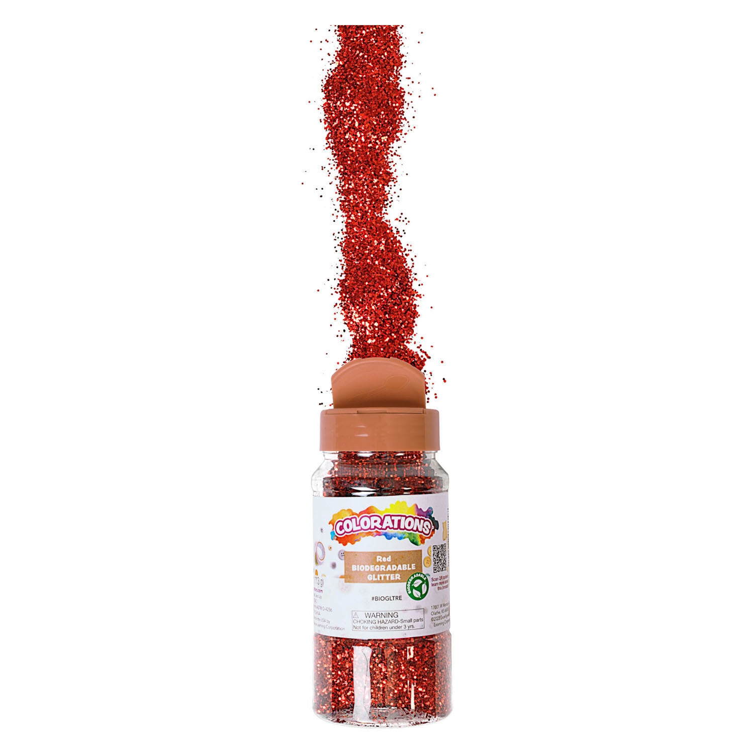 Kleuringen - biologische afbreekbare glitter - rood, 113 gram