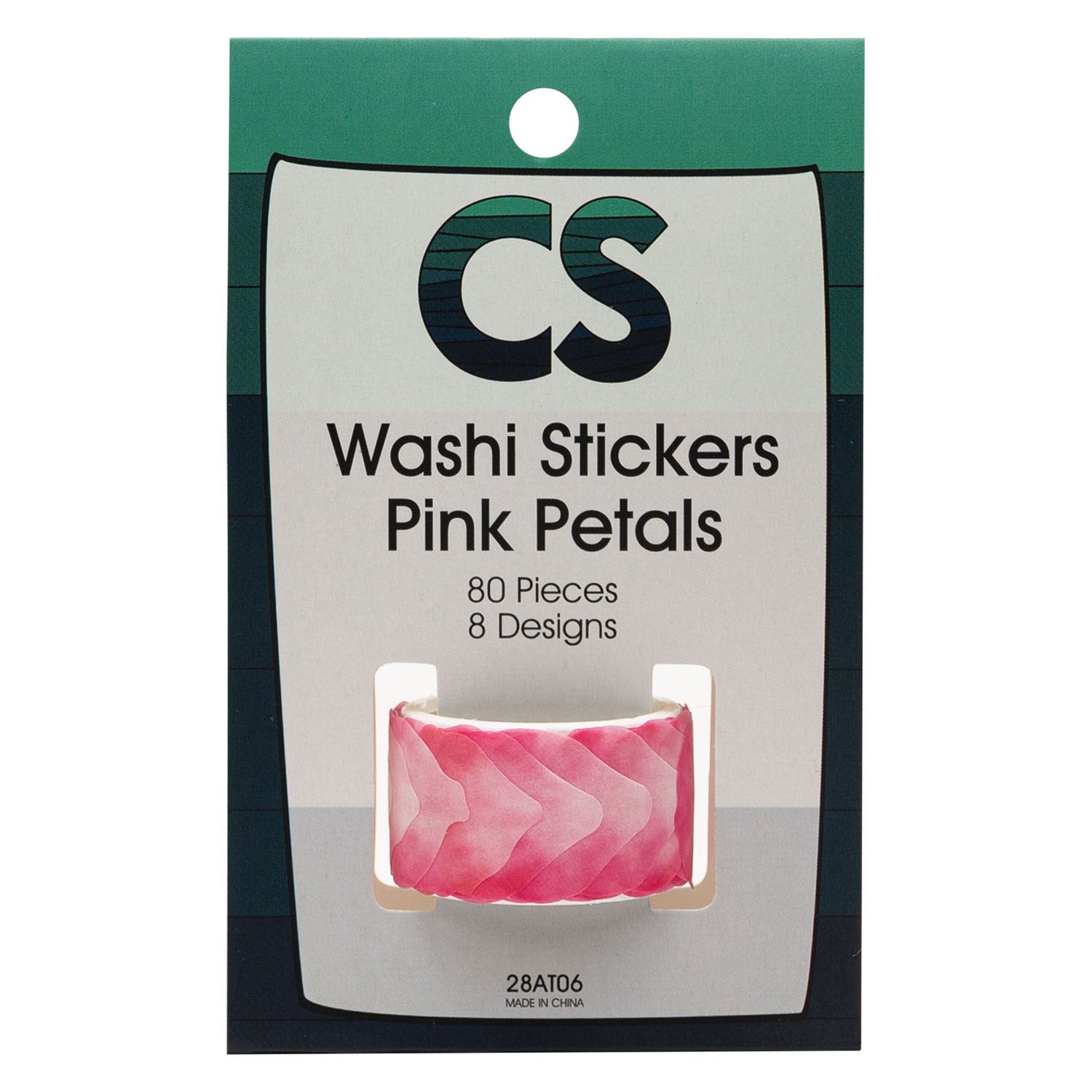 Kleuringen - washi stickers - roze bloemblaadjes, 80st.