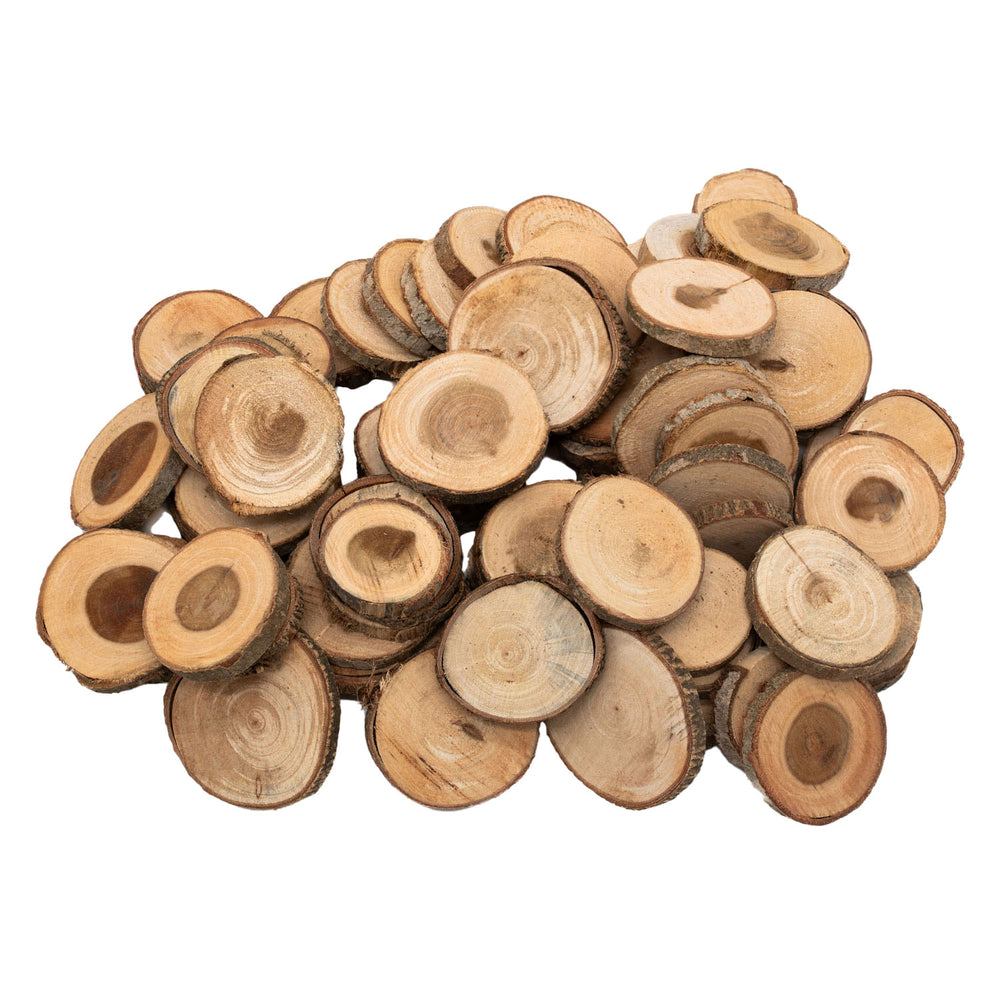 Kleuringen - onbewerkte houten schijfjes 3-5cm, 1kg
