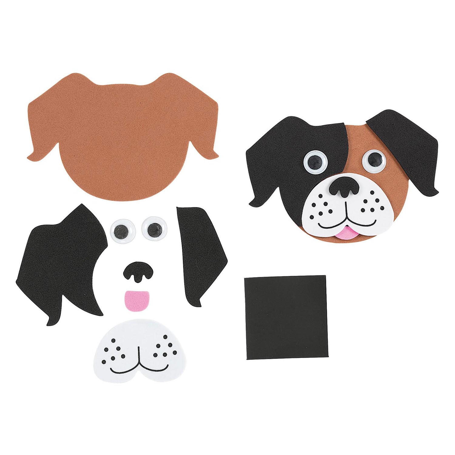 Inkleuringen - foam dierengezichten maken knutselset, 36dlg.