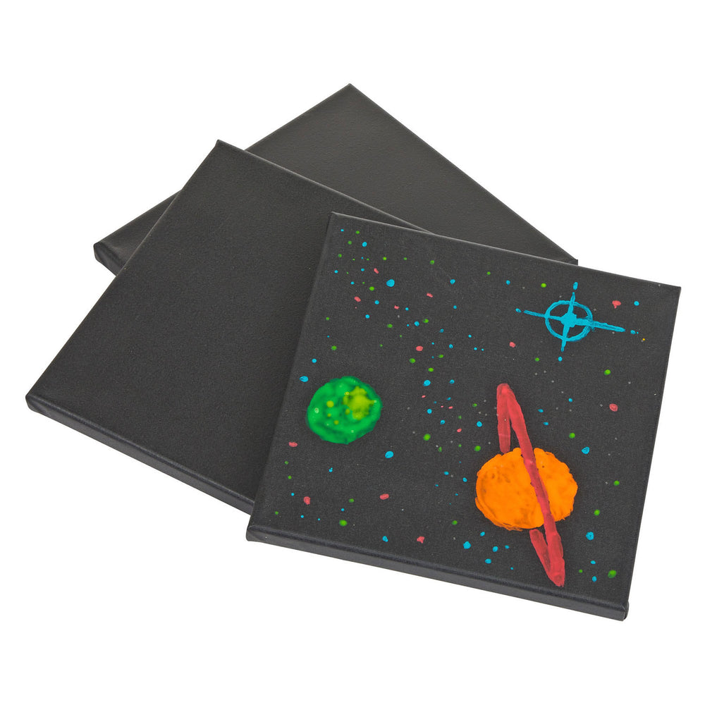 Kleuren canvas zwart 20x20cm, 3st.