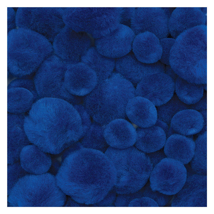 Kleuringen - pom pomps blauw, 100st.
